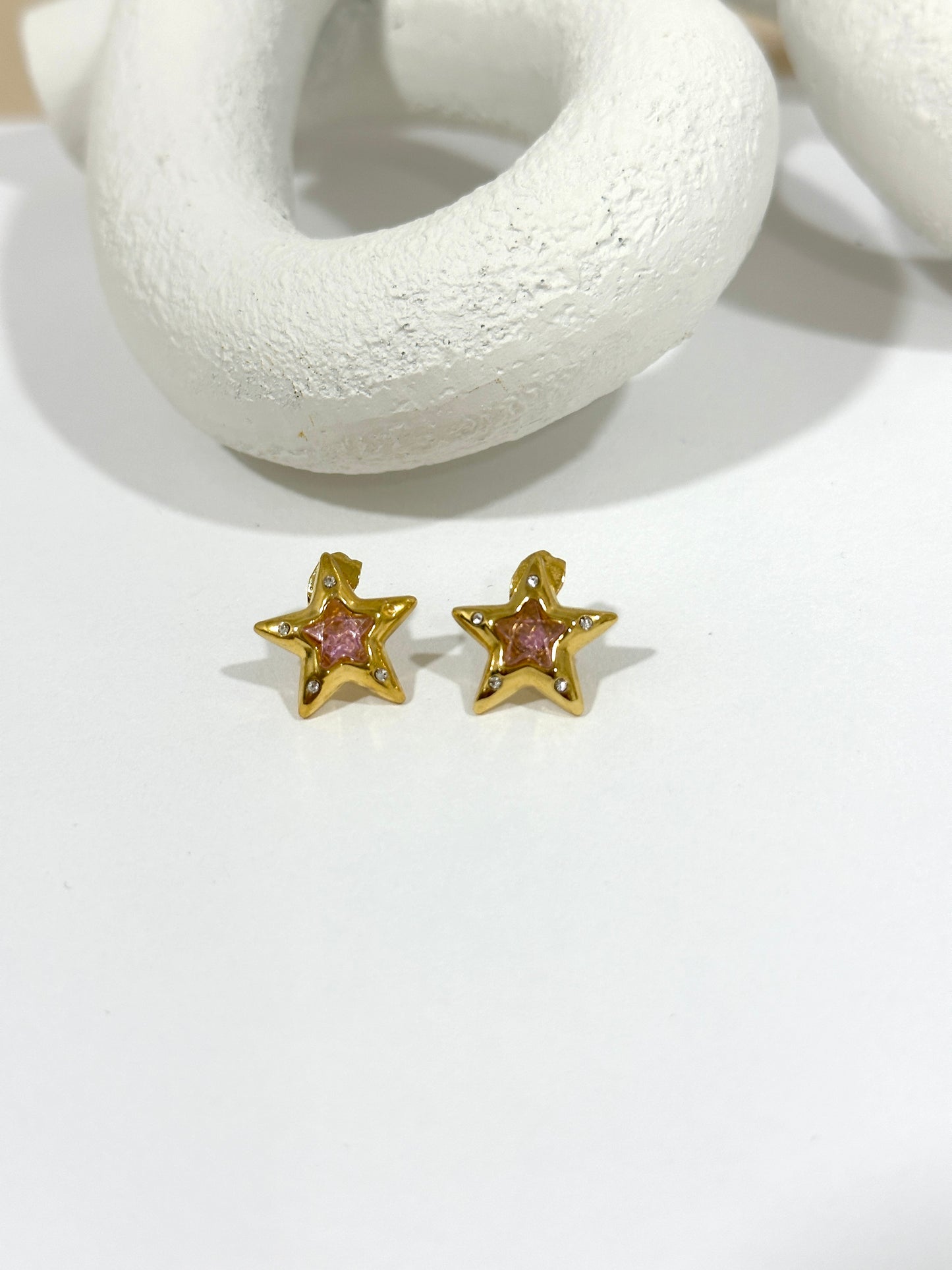 Pink Star Earrings